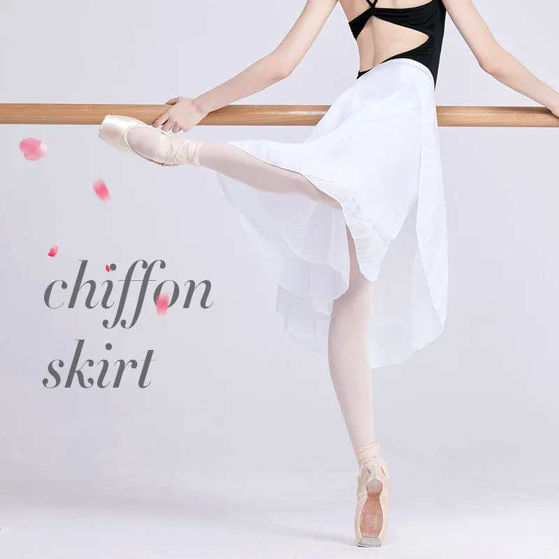 Adults Long Chiffon Ballet Skirt Lyrical Soft Dress Dance Costumes