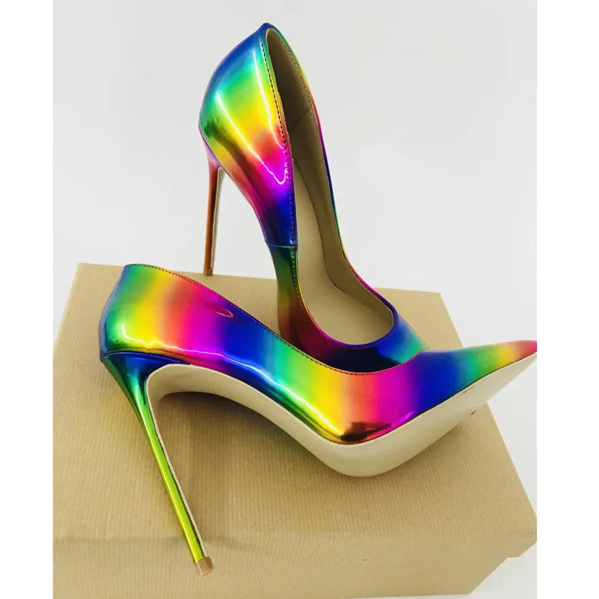 Rainbow pumps high heels hotsell