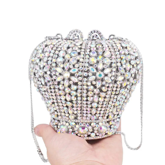 Crystal Crown Designer Purse Wedding Prom Evening Bag Wristlets