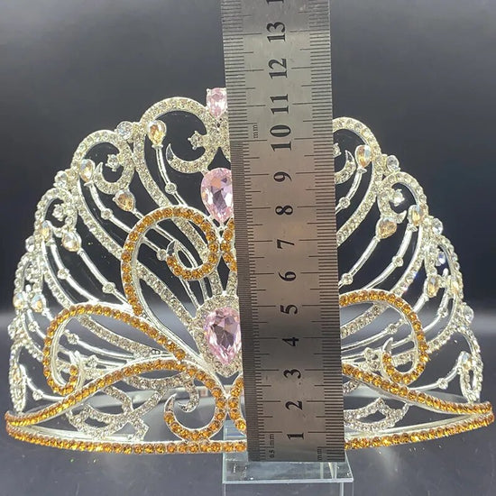 Party Princess Colorful Crystal  Birthday Tiara Crown Hair Accessory