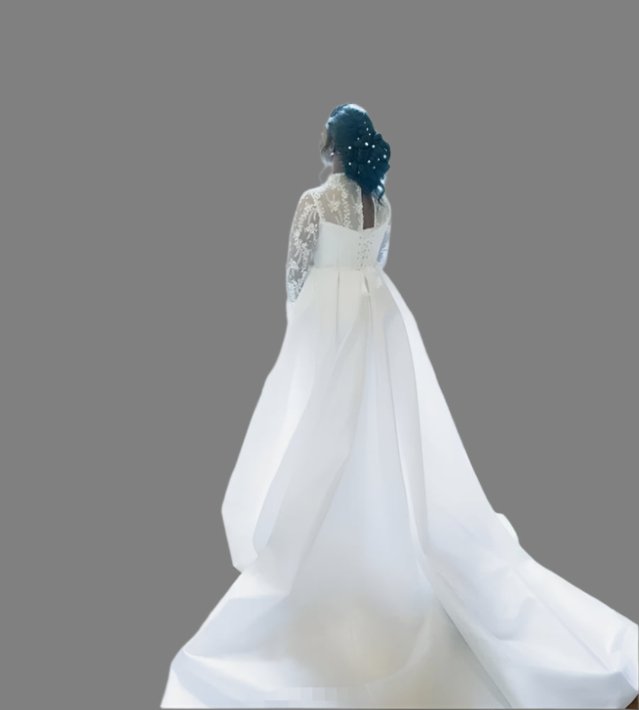 Wedding Jumpsuit With Bridal Detachable Train, This Plus Size Jumpsuit Wedding is the perfect option for the modern bride. The one-piece design features