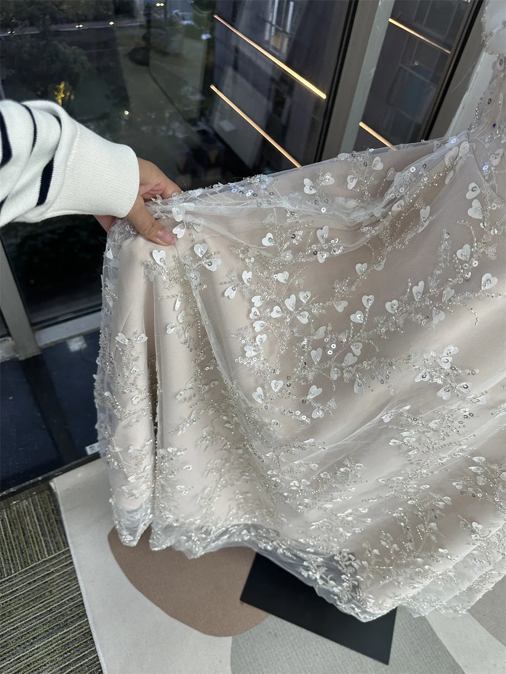 Tea Length Wedding Dress Tulle Lace A Line Bridal Dress