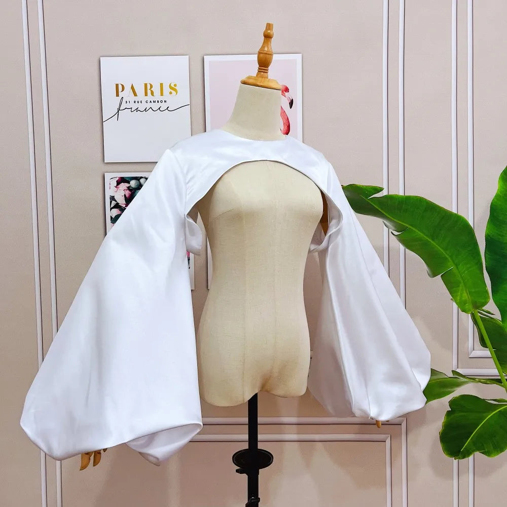 Detachable Sleeves Fashion Puffy Sleeves Bridal Accessory, Introducing our exquisite Fashion Jacket, complete with puffy sleeves