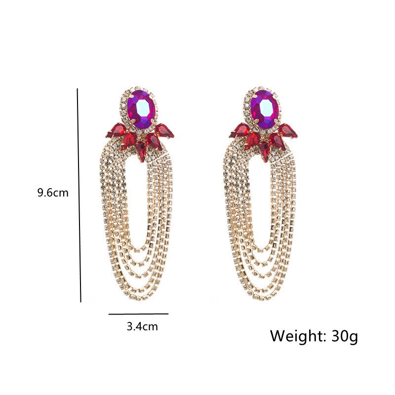 Fashion Water Drop Crystal Earrings for Women Long Tassel Earring