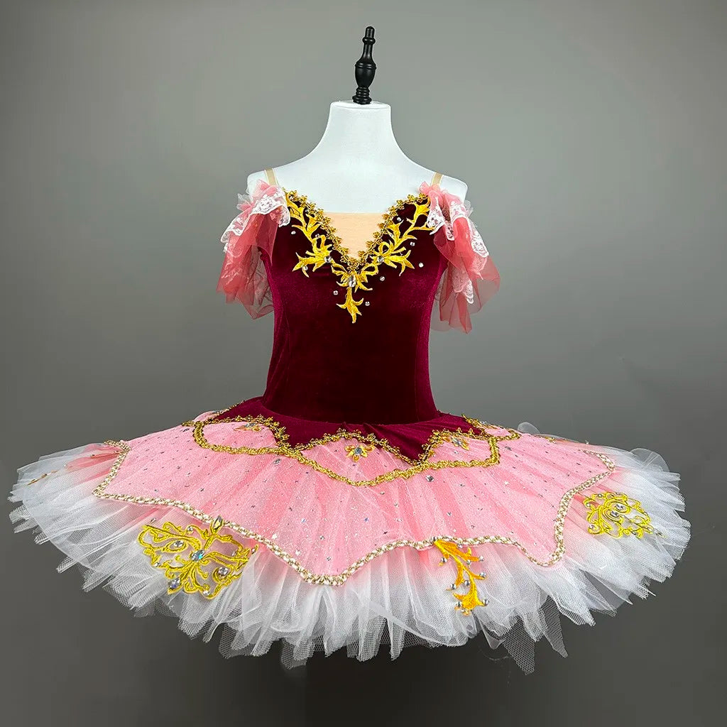 Professional Ballet Dress Red Performance Costume Ballerina Leotard Dance Clothes