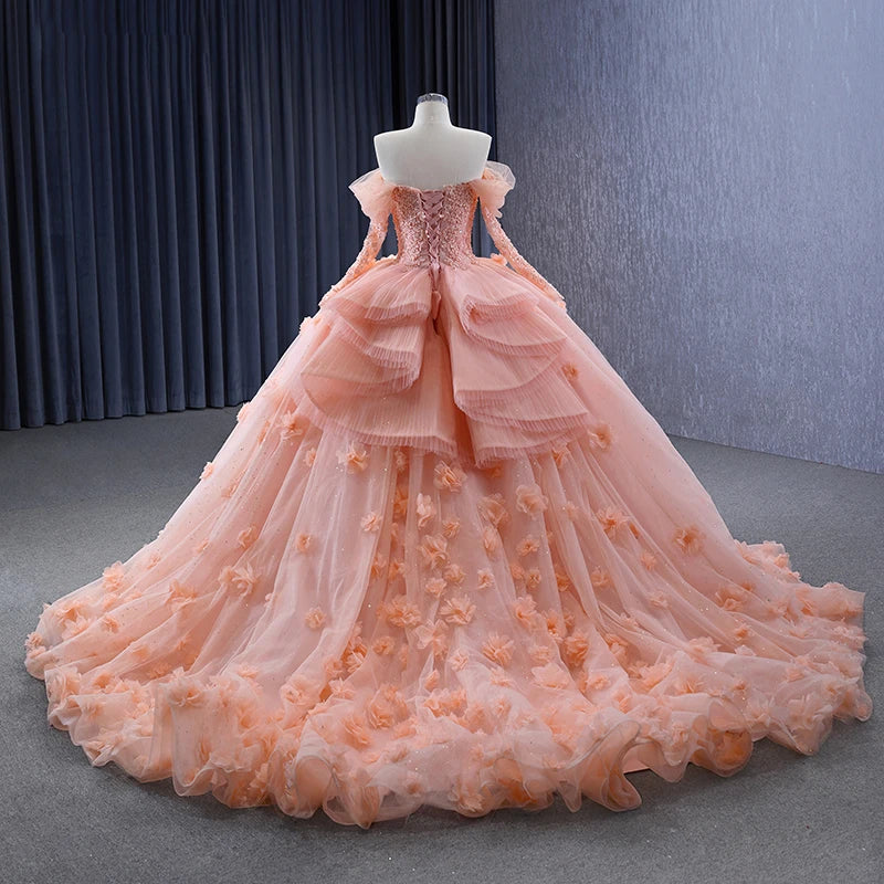 3D Flower Quinceañera Dress