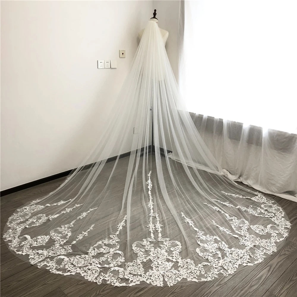 White/Ivory Lace Cathedral Wedding hotsell Bridal Veil Gorgeous Lace Veil One Layer Cathedral Length Veil Wedding Veil