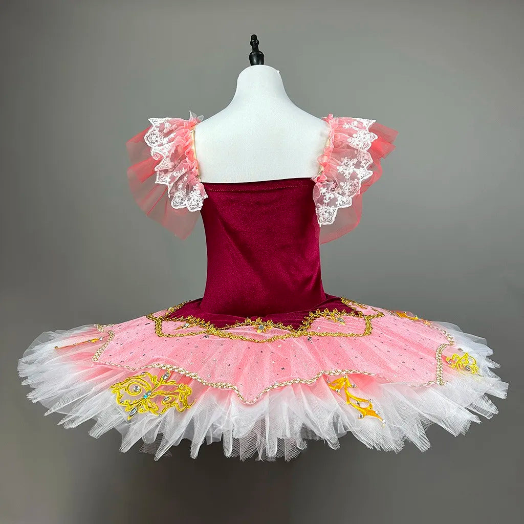 Professional Ballet Dress Red Performance Costume Ballerina Leotard Dance Clothes