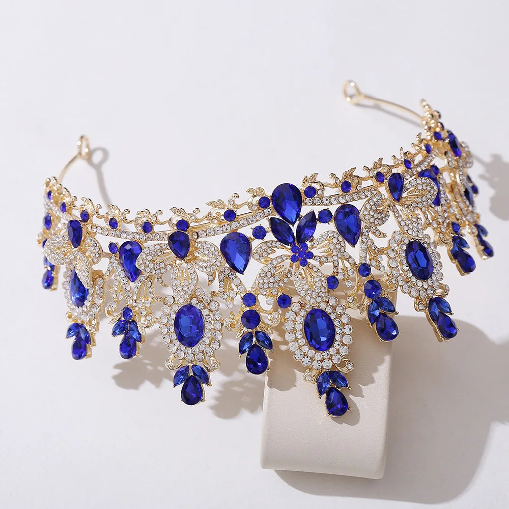 Quinceanera Tiara Rhinestone Crystal Princess Crown Hair