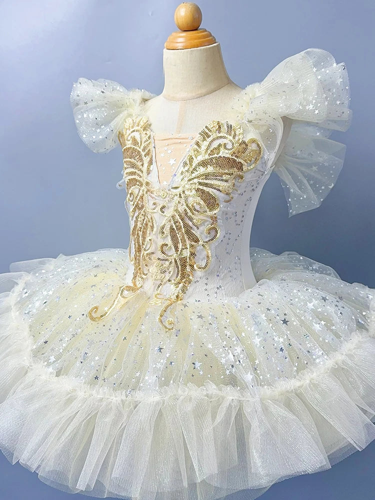 Girls Ballet Skirt Sequined Tutu Dance Princess  Performance Costume