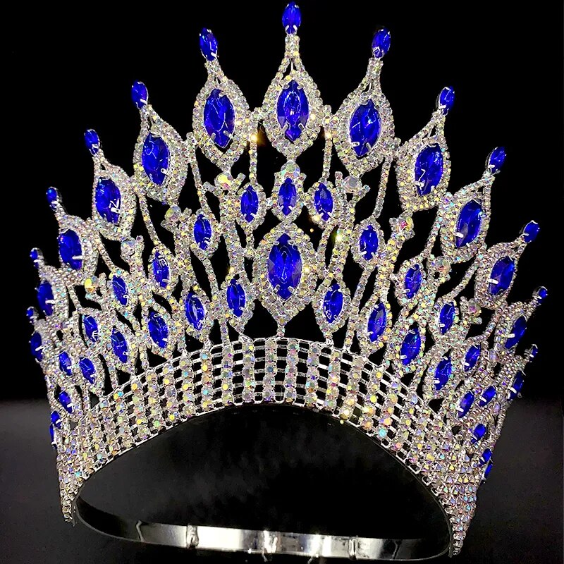 Large Crystal Queen Rhinestone Tiara Party Stage Show Tiara Crown