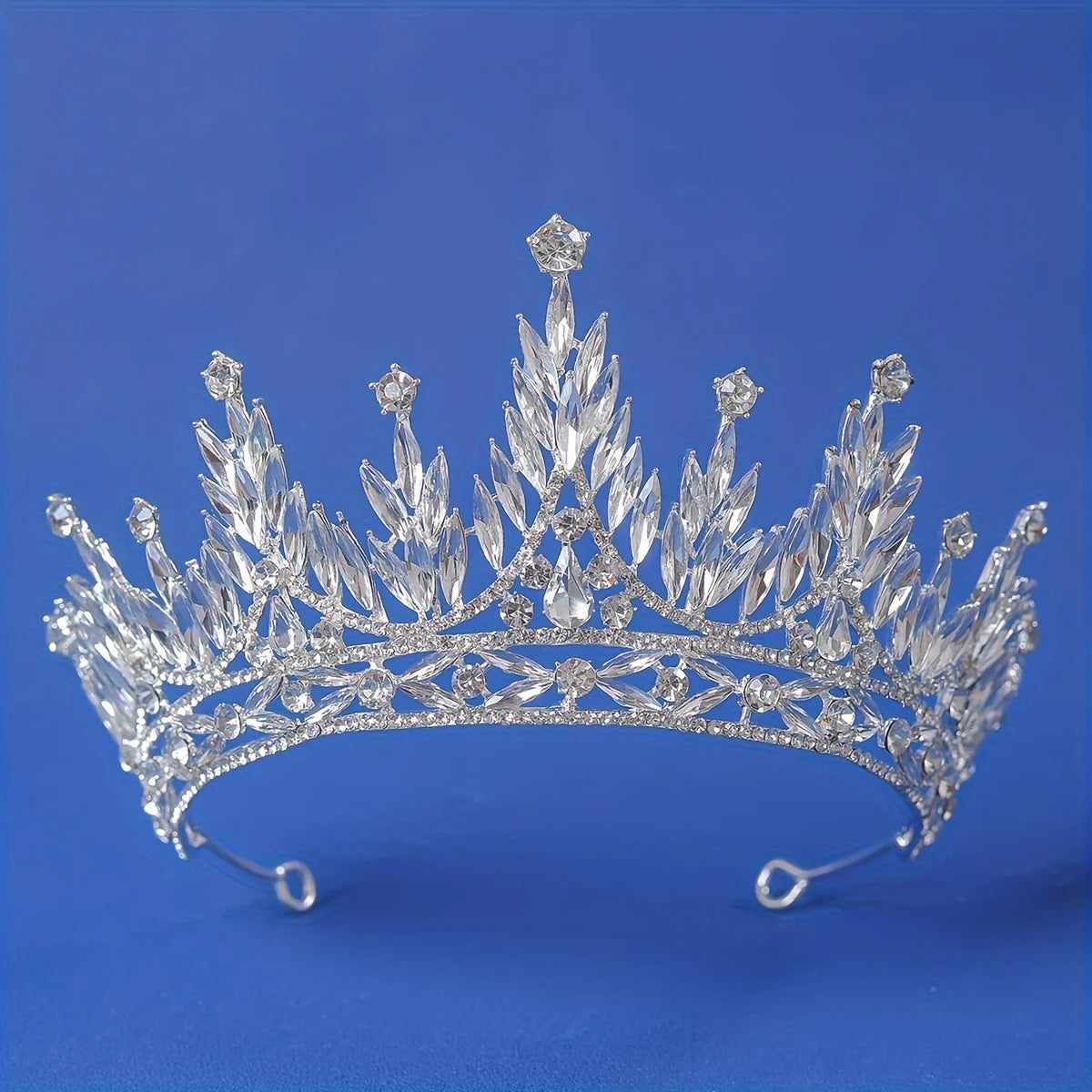 Crystal Premium Pageant Crown Deluxe Tiara Costume Hair Accessory Pageant Crystal Tiara Crown Party Hair Accessories – Tulle  main image 2