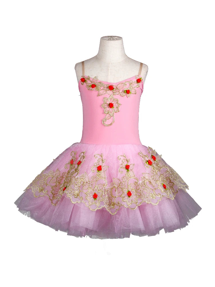 Girls Ballet Skirt Long Dance Dress Performance Costume Ballerina Dress