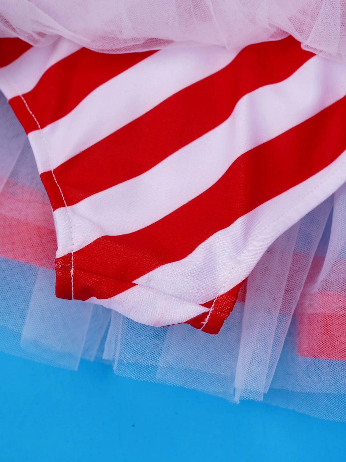 Girls Candy Cane Costume Pageant Party Fluffy Stripe Ballet Dance Leotard