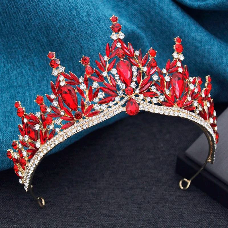 Champagne Crystal Crown Tiara Hair Accessory, Sparkle and shine with our Champagne Crystal Crown Tiara Hair Accessories