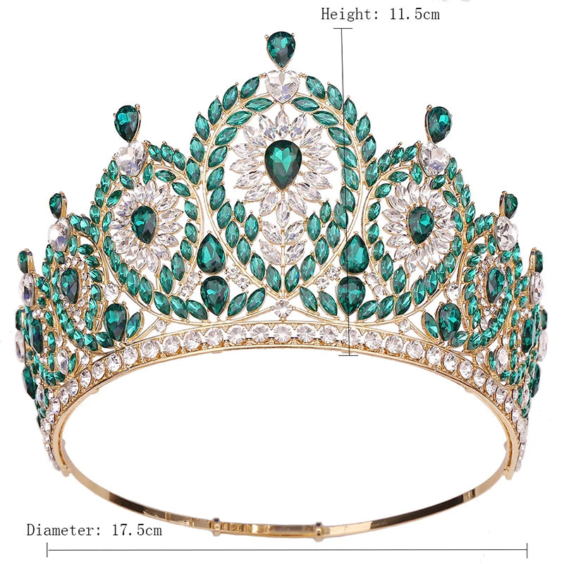 Pageant Tiara Crown Crystal Rhinestone Big Event Hair Accessory, Add a regal touch to your event look with this tiara Crown.