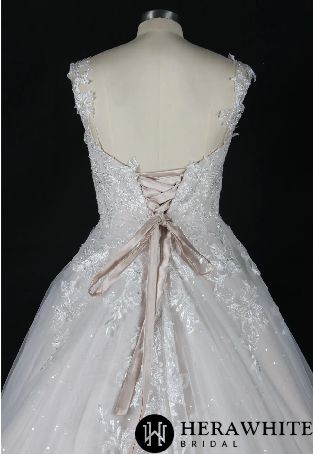 Shimmer Lace Straps A-Line Wedding Dress