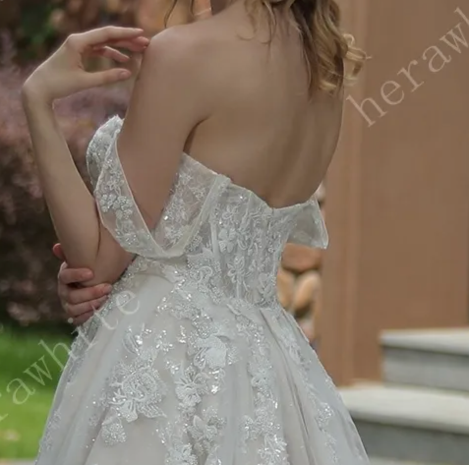 Wedding Dress Tulle Off The Shoulder Lace Ball Gown