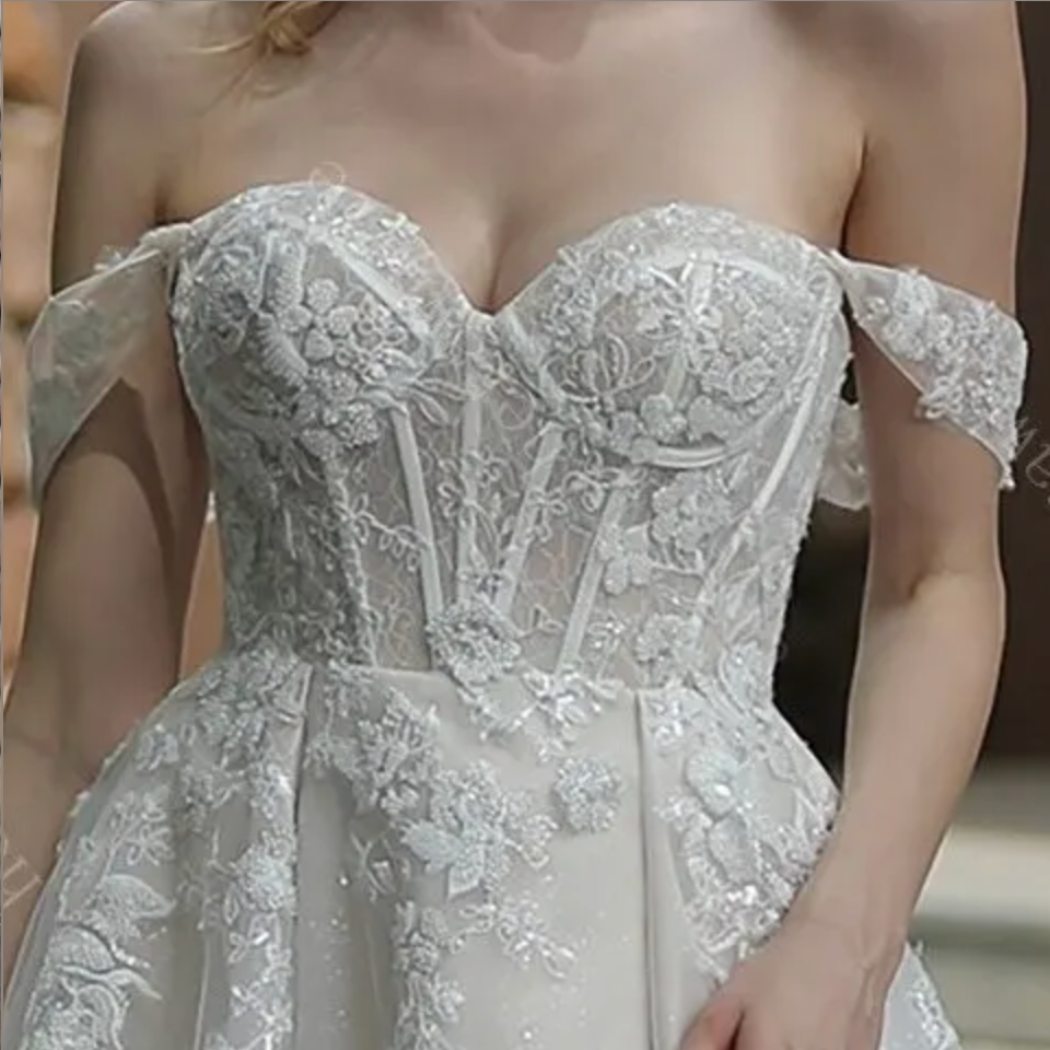 Wedding Dress Tulle Off The Shoulder Lace Ball Gown