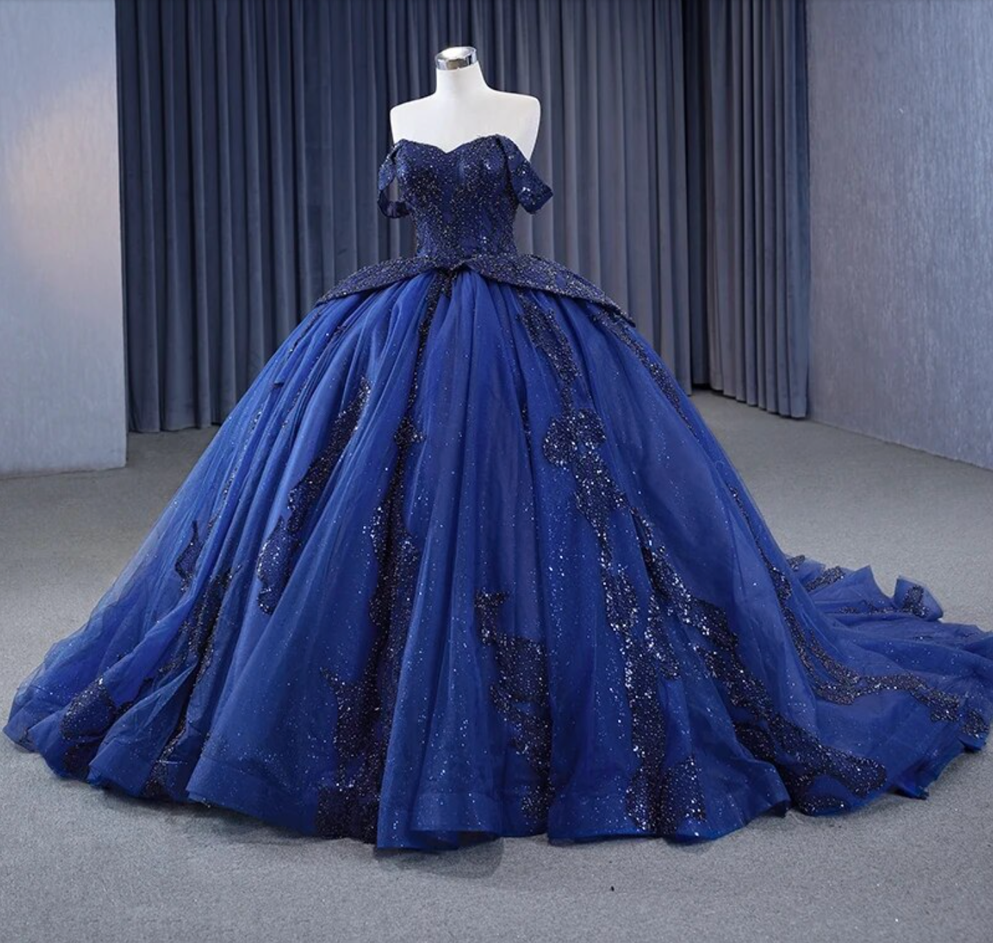Blue Ball Gown Quinceañera Dress