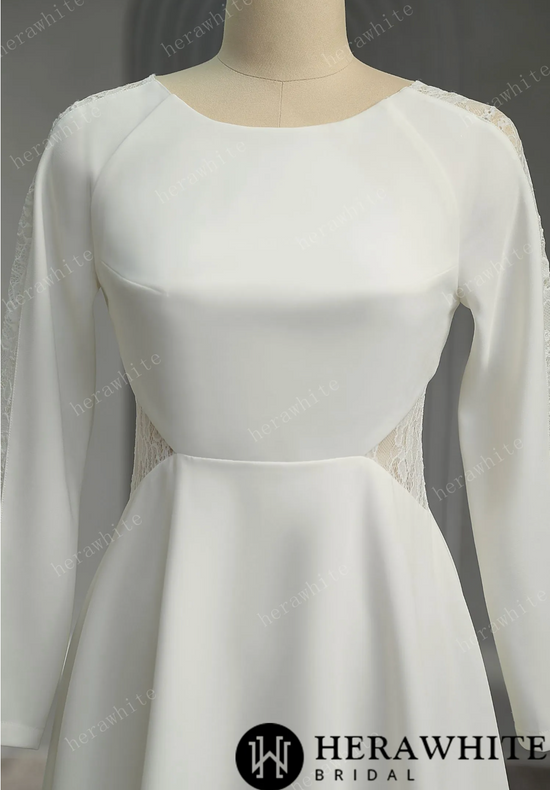 Graceful Illusion Lace Short Wedding Dress