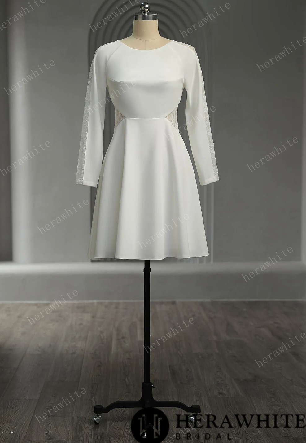 Graceful Illusion Lace Short Wedding Dress