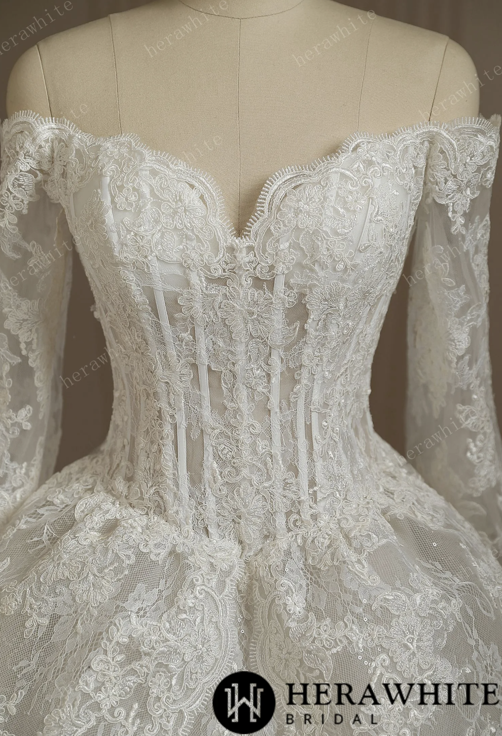 Short Lace Wedding Dress With Long Sleeves