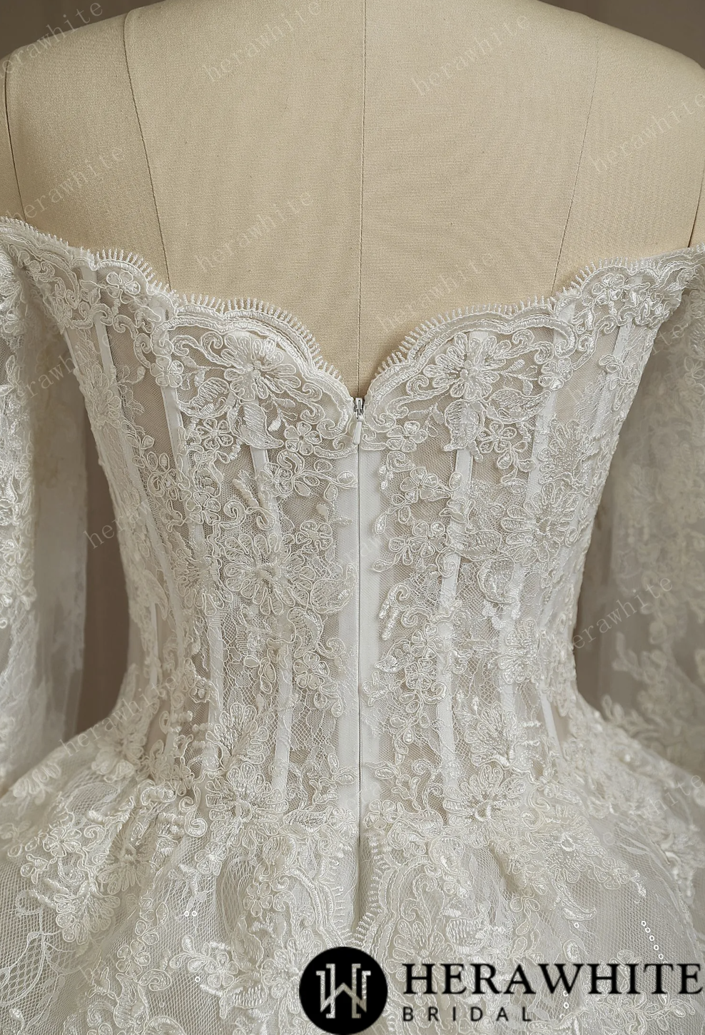 Short Lace Wedding Dress With Long Sleeves