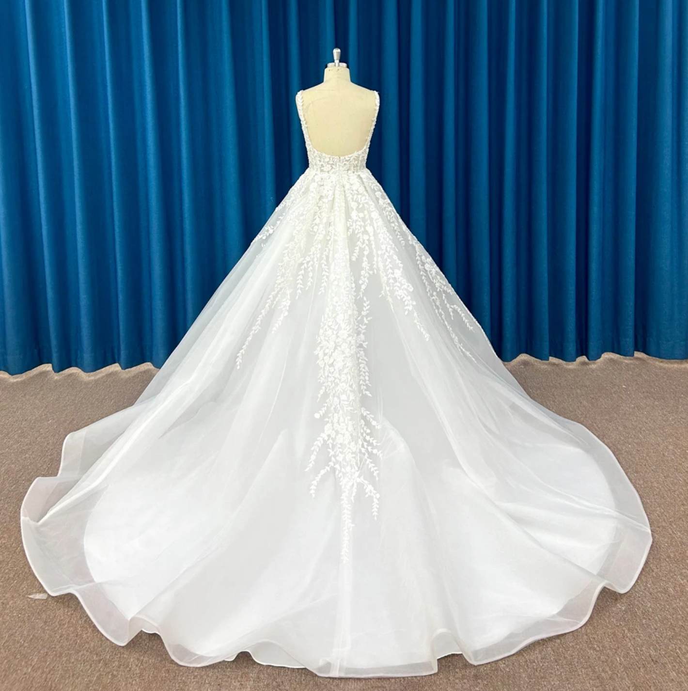 Organza Boho A line Romantic Wedding Dress