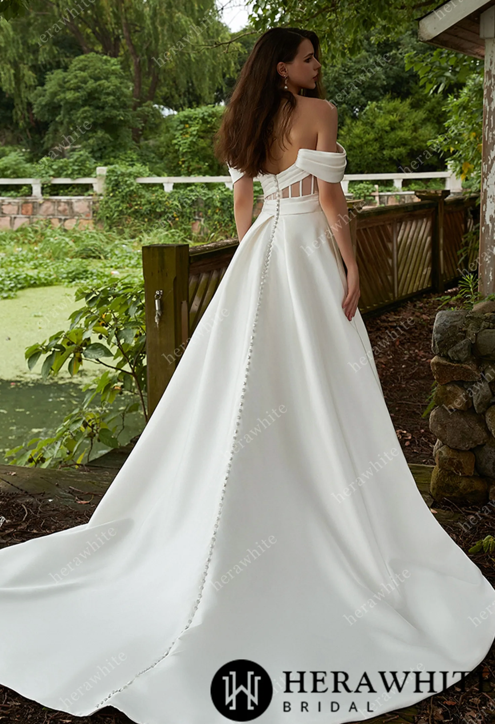 Modern Off Shoulder Grace Slit And Strapless Mikado Wedding
