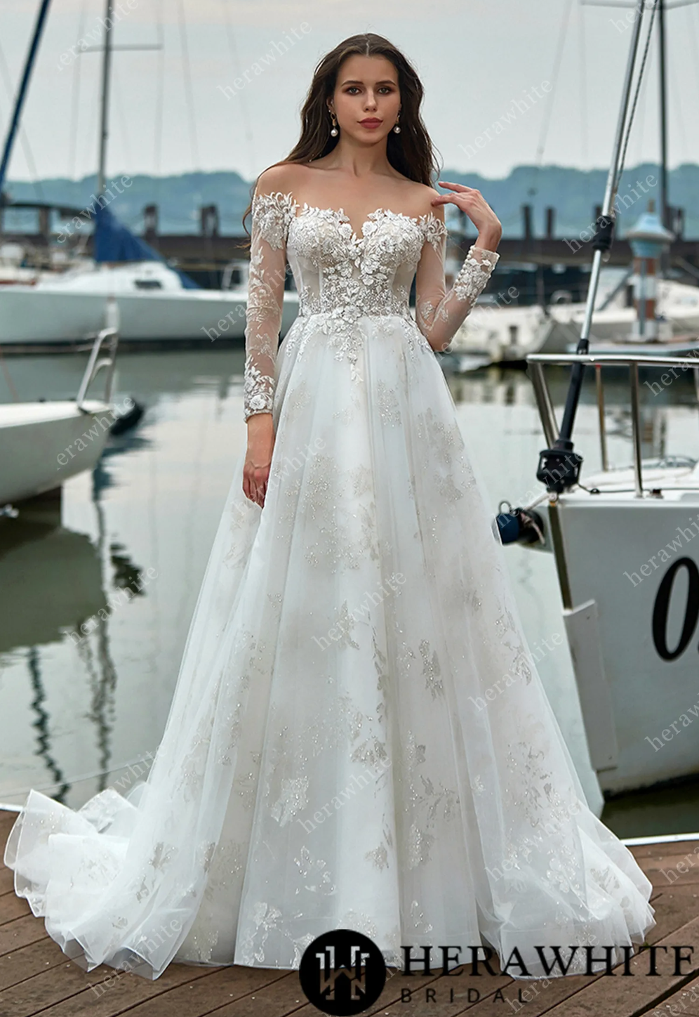 Illusion Back Long Sleeves Lace Wedding Dresses Illusion Back Long Sleeves Lace Wedding Dresses
