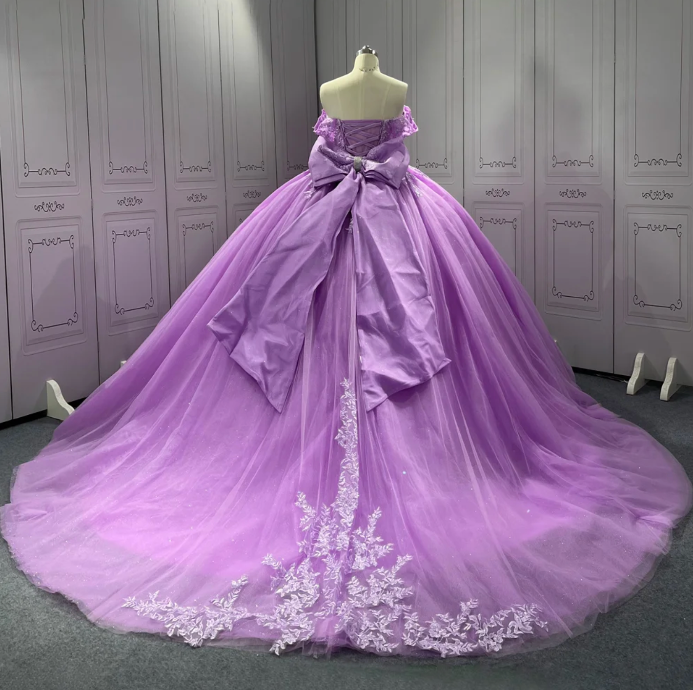 Vestido de quinceañera color lila