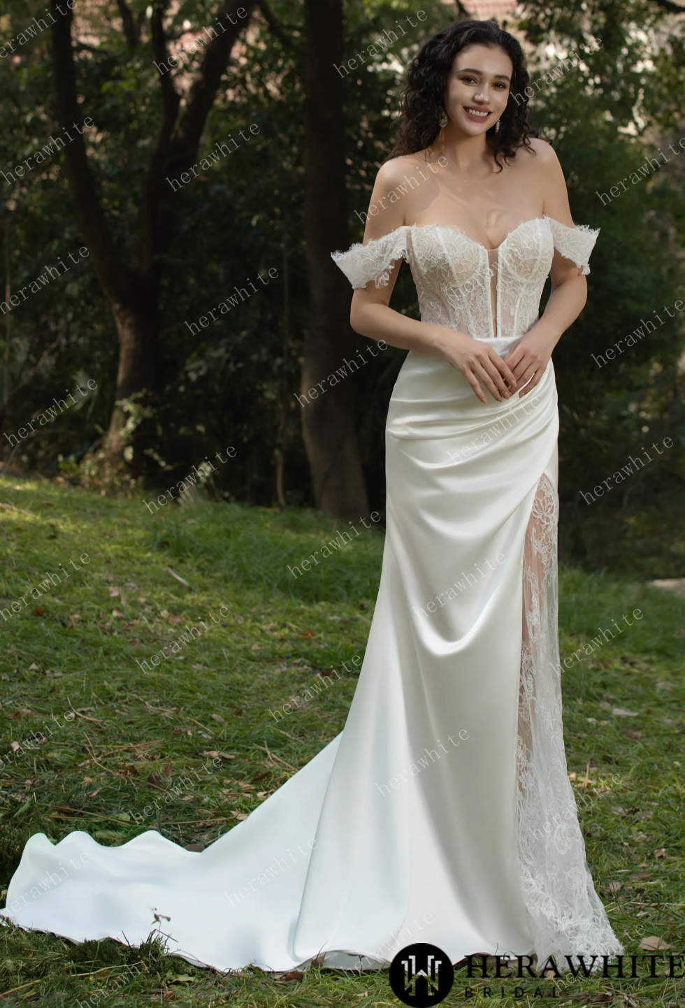 Wedding Dress Lace With Off the Shoulder Straps Gown – Tulle Lux