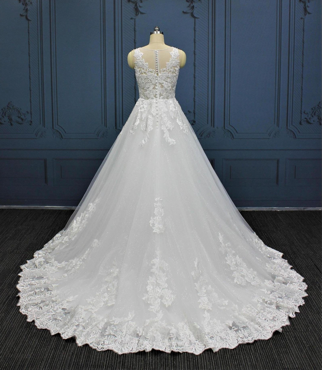 Pearl Lace A Line Tulle Bridal Wedding Gown – TulleLux Bridal Crowns &  Accessories