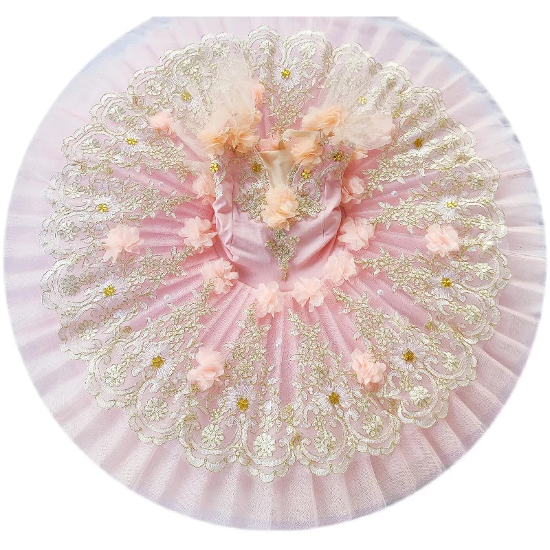 Professional Ballet Tutu Girls Pink Platter Pancake Tutu Ballerina Dance Costume