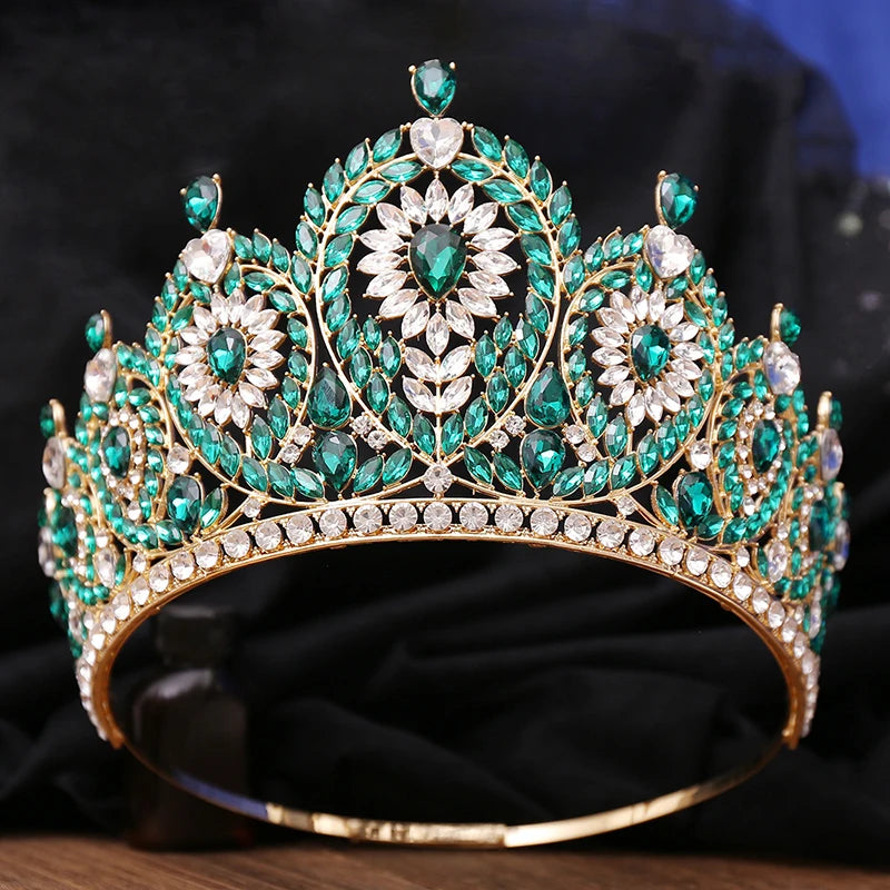 Pageant Tiara Crown Crystal Rhinestone Big Event Hair Accessory, Add a regal touch to your event look with this tiara Crown.
