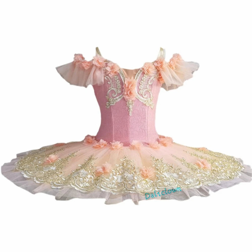 Girls Ballet Tutu Dress Princess Pancake Stage Dance Costume
