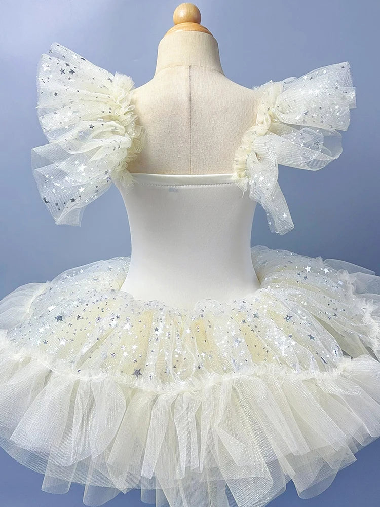 Girls Ballet Skirt Sequined Tutu Dance Princess  Performance Costume