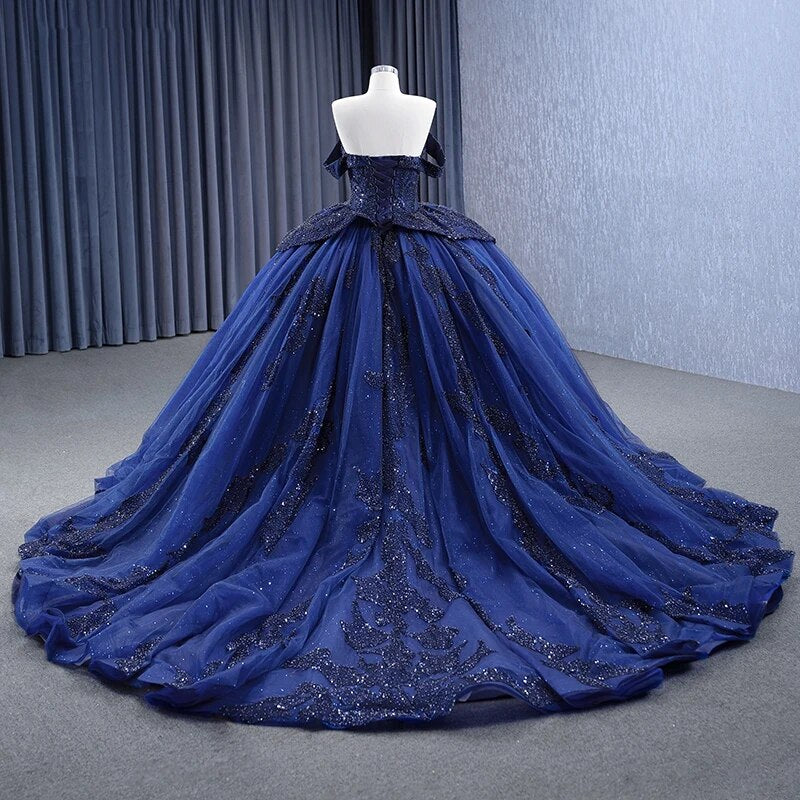 Blue Ball Gown Quinceañera Dress