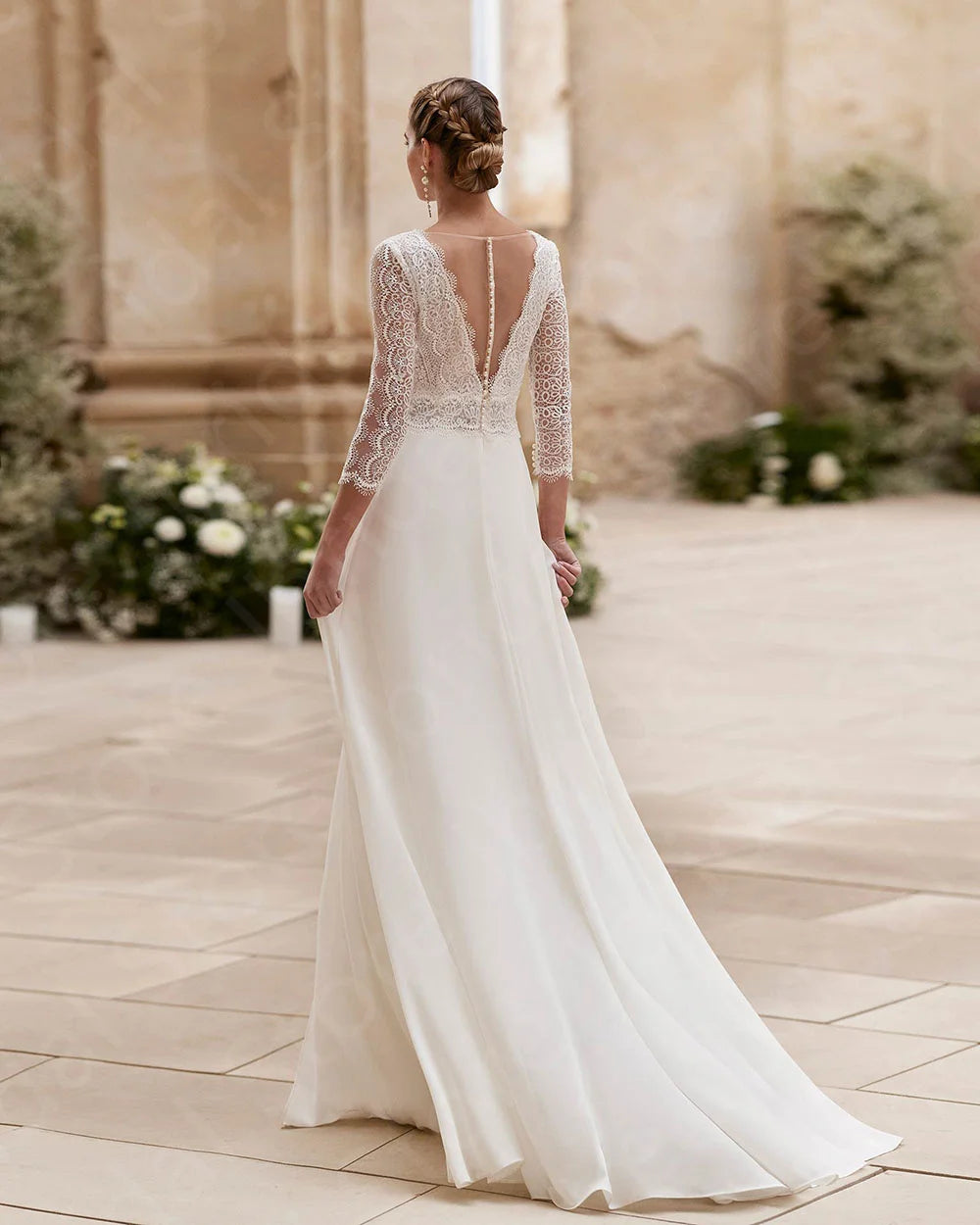 Wedding Jumpsuit Lace Bridal Pants Suit, This elegant wedding dress jumpsuit combines sophistication and comfort with a delicate lace bodice