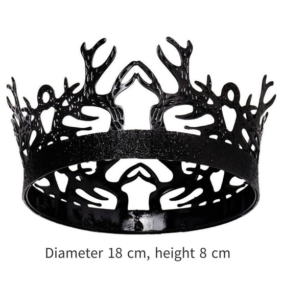 Witch Tiara Royal Men Round Black Crown King Hair Accessory