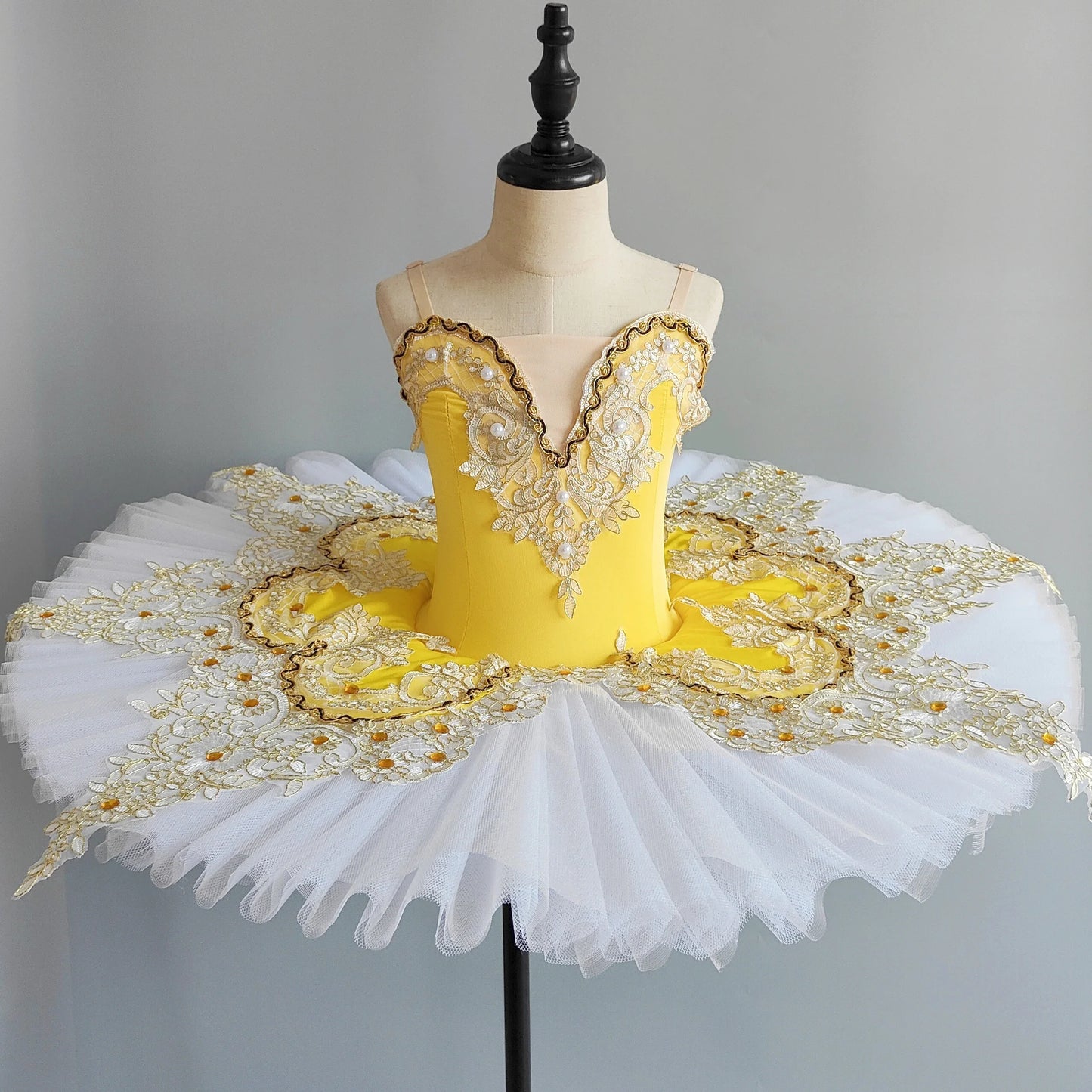 Red Crystal Lace Professional Ballet Tutu Classical Pancake Tutu Ballerina Costumes For Girls