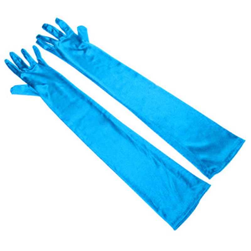Long Satin Elastic Etiquette Gloves Full Finger Driving Glove