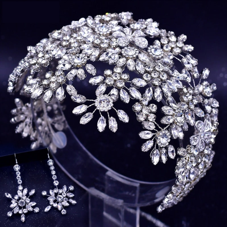 Luxury Bridal Hair Tiara Crystal Rhinestone Headband Wedding Hair Accessory