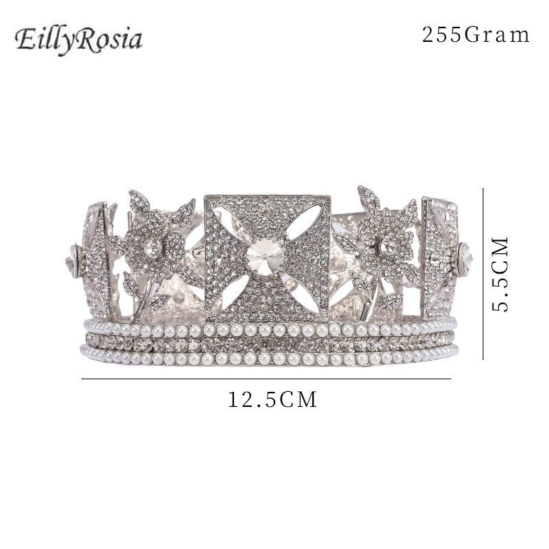 Luxury Crown Queen Elizabeth White Style Baroque Royal Crown