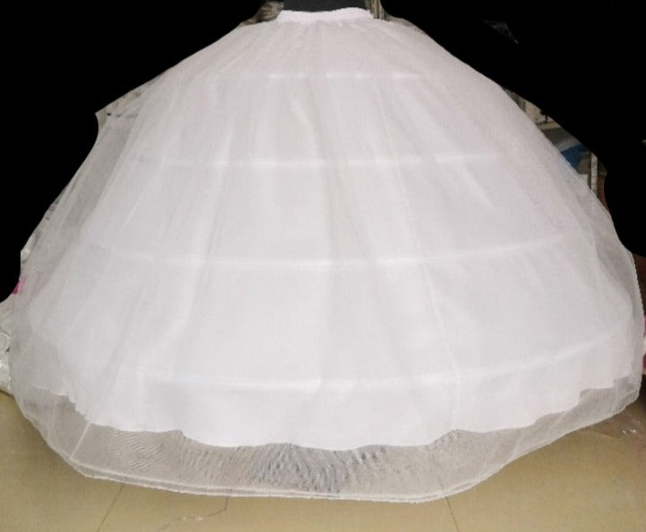 Three hoop white petticoat crinoline underskirt slip, perfect for enhancing ball gown volume.