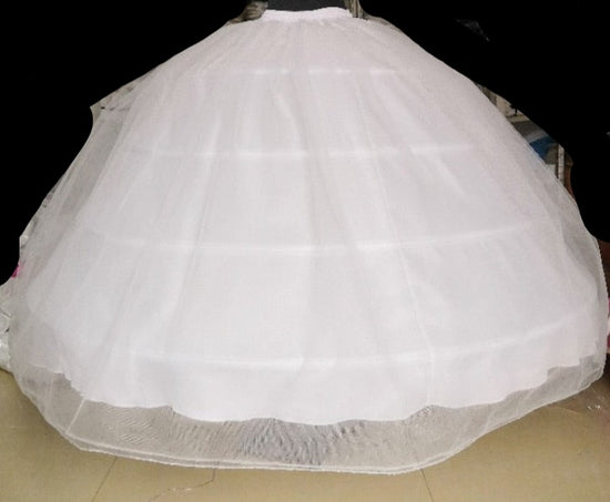 3 Hoops Big White Petticoat Crinoline Underskirt Slip For Wedding Bridal Quinceańera Ball Gown