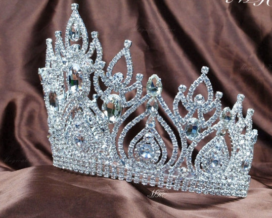 Magnificent Tiara Diadem Large Crown Clear Crystal Austrian Rhinestone Wedding Pageant Hair Accessory