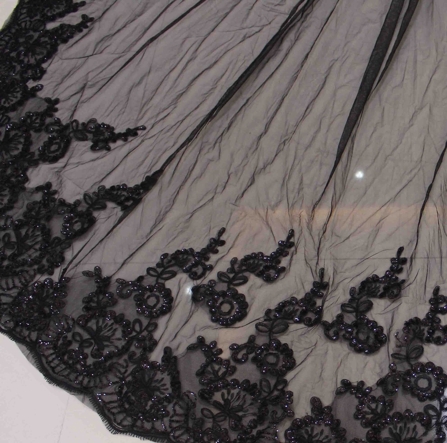 Wedding Shoulder Veil Long Sequin Lace Cathedral Cape Bridal Accessory, Elevate your bridal look with the Long Sequin Lace