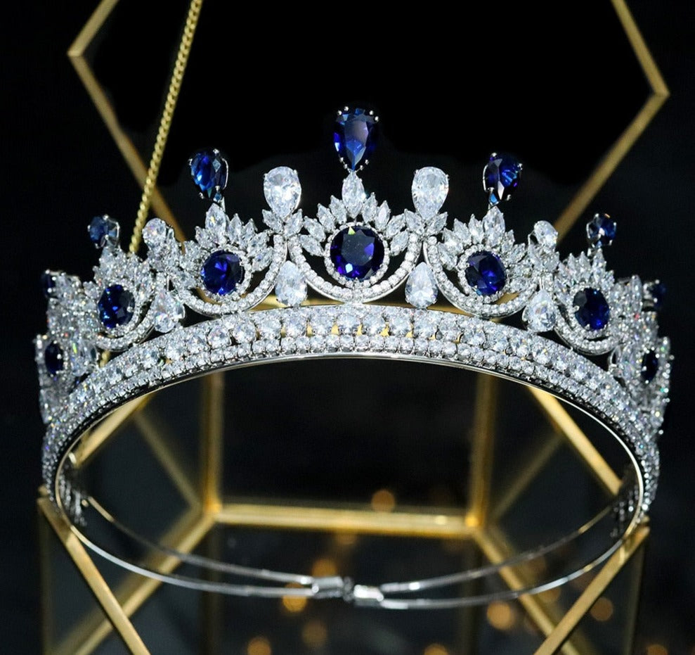 Colorful Crystal  Tiara Crown Bridal Accessories Pageant Headpiece